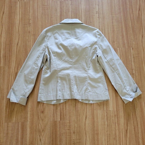 Talbots Blazer Womens 8 Beige Button Up Longsleeve Professional Jacket Pockets - Picture 9 of 9